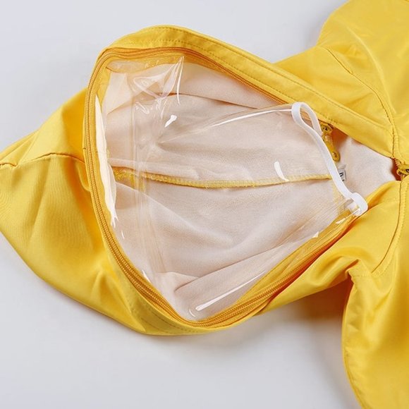 Yellow Detachable Face Shield Protective Jacket Hat Washable Anti Spit U.S - M - Picture 3 of 3